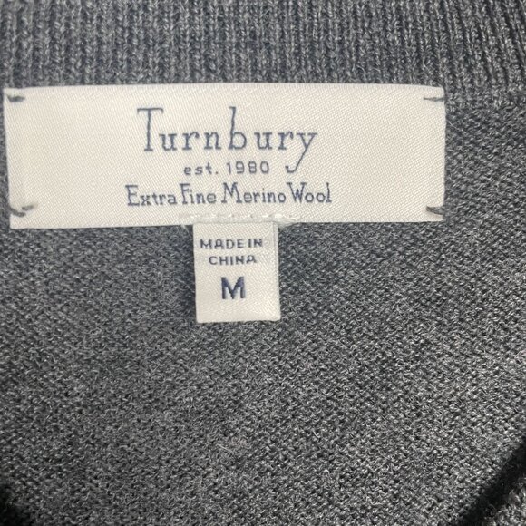 Turnbury Mens Sweater Vest M Merino Wool Gray Soft Stretchy Work Career Office - Picture 8 of 10